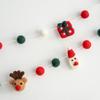 Christmas Scene Wall Art With Wool Felt Ornaments For Seasonal Home Decor