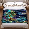 Tree of Life Theme Soft Blanket Personalized Custom Name Text Print Warm Blanket Home Sofa Bedroom Decor