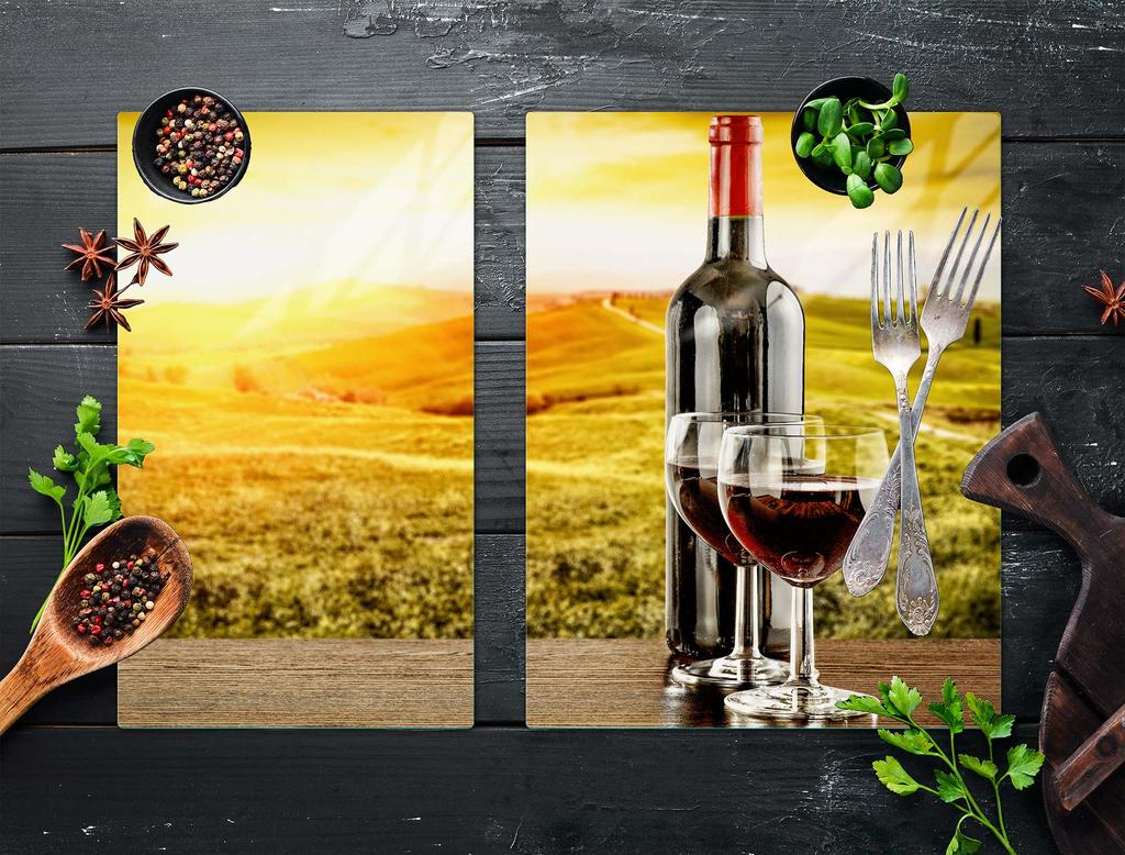 SZKLANA PŁYTA OCHRONNA NA KUCHENKĘ 70x52 WINO