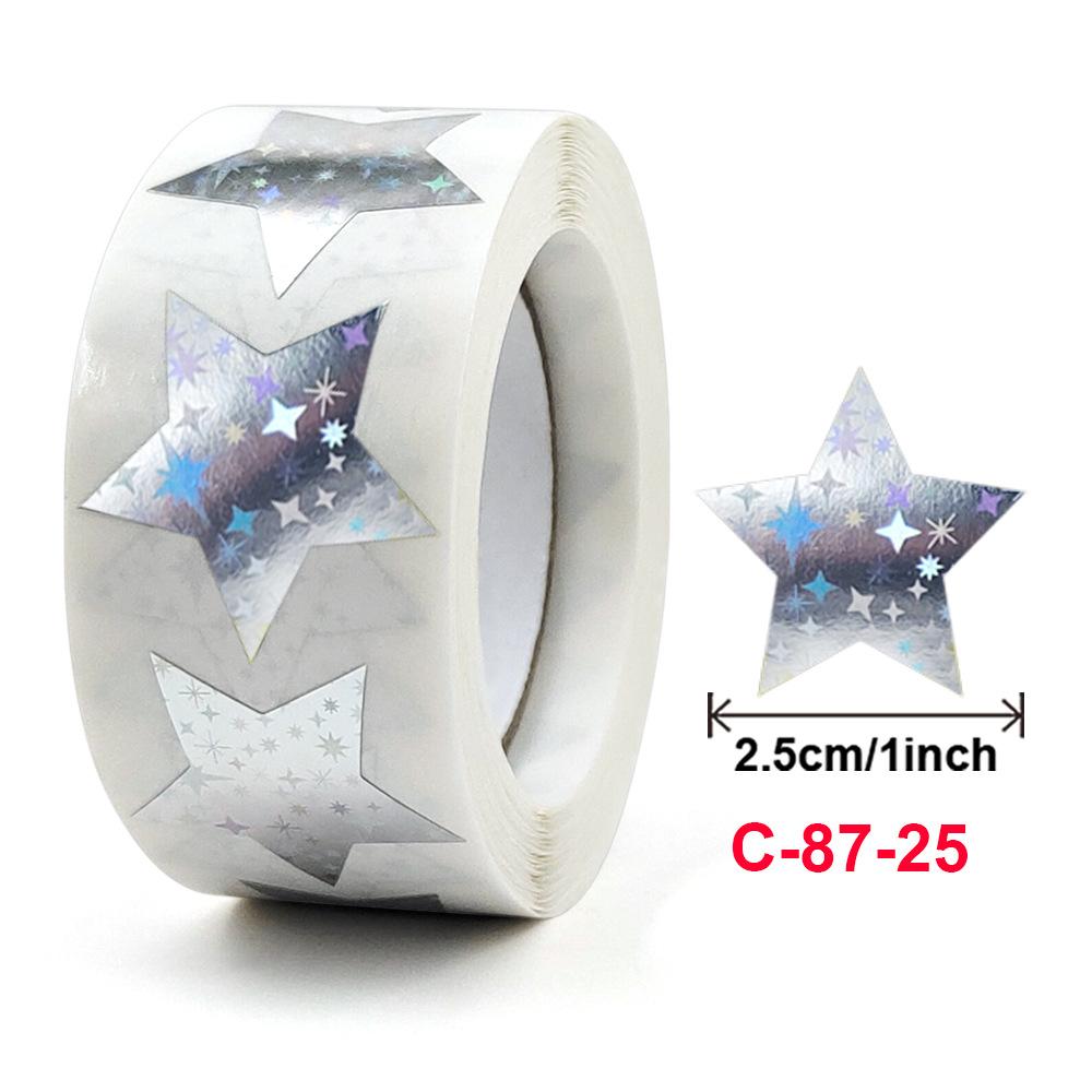 500pcs Colorful Star Adhesive Holographic Star Stickers Scrapbook Sticker Roll Labels For Kids DIY Gift Kids Reward School Craft