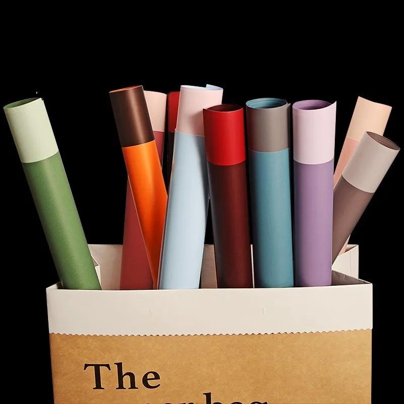 Lot de 20 feuilles de papier d'emballage imperméables pour fleurs de rose, 2 couleurs, style coréen, épais, pour cadeau, pour fleuriste