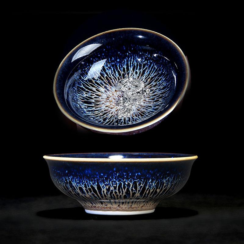 Colorful Tenmokus Tea Cup Fancy Jianzhan Ceramic Teacup Petal Shaped Chinese Style Small Tea Bowl teaware cup