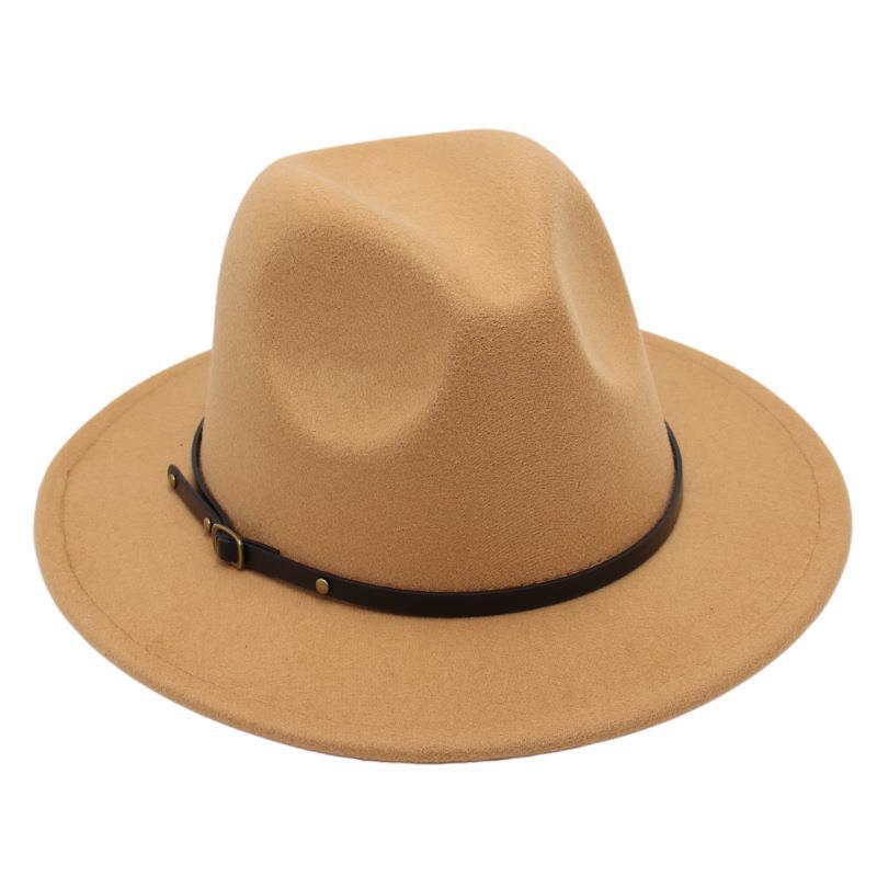 Amazon Simple Top Hat Suit British Jazz Hat Men'S And Women'S Felt Hat Foreign Gas Belt Buckle Tweed Hat Jackson
