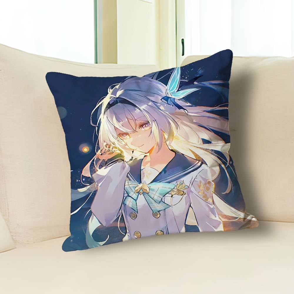 H-Honkai Star Rail Game Firefly Cushion Cover Suitable For Sofa Car Bedroom Office Cushions Decorative Pillow Case