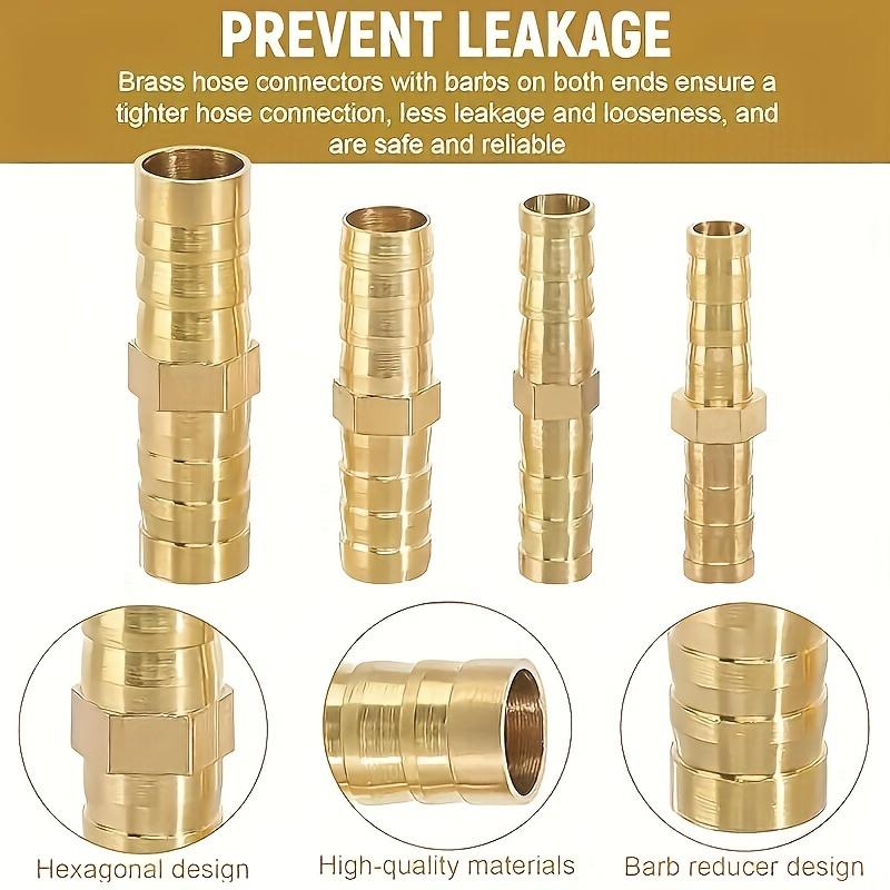 20 Piece Brass Hose Connector Kit - Barb Fittings for Air, Water, Fuel and YouTube - Leak Proof 6/8/10/12mm Multi-Size