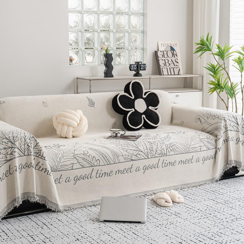 Chenille Sofa Towel Cover Cloth Jacquard Letter Sofa Cushion Four Seasons Universal High-Grade Full Cover Blanket