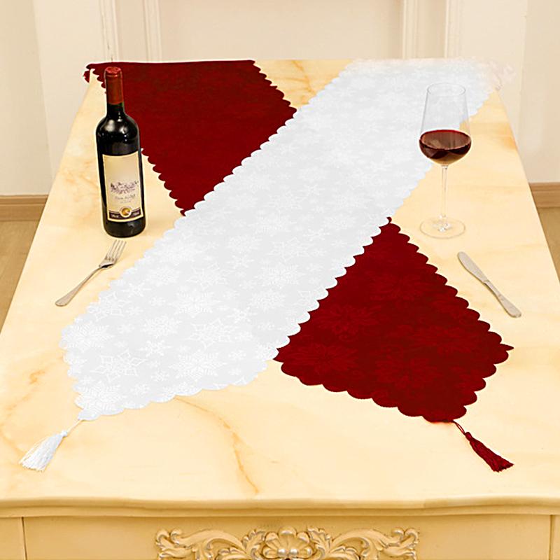 1PCS 180×34cm, DIY Table Mat Jacquard Decoration Cloth Tea Flag Christmas Table Flag High Quality New Year