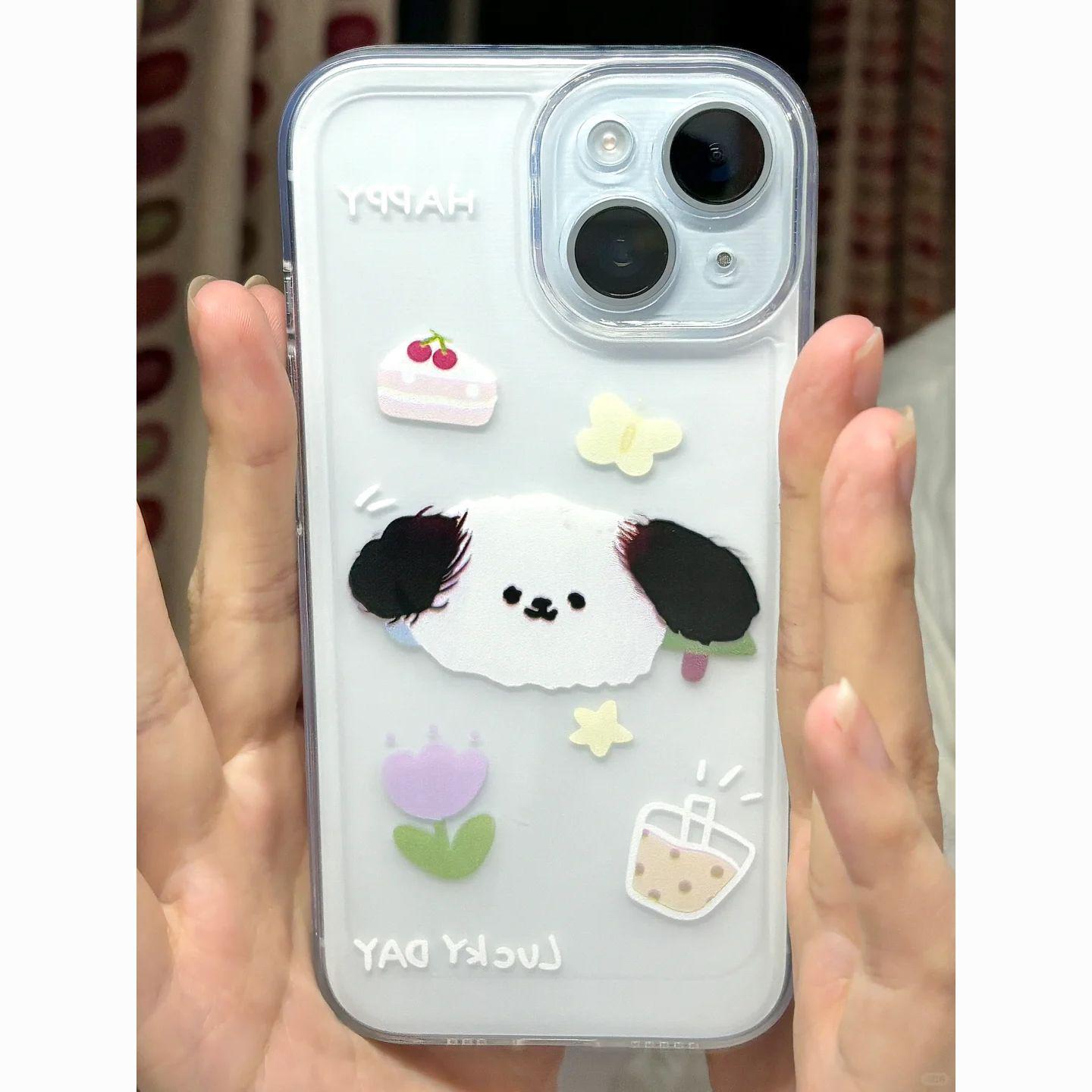 

Чехол для телефона с дизайном «Торт с собачкой» для Apple iPhone 13/14/15/16, Pro Max, XS, 7/8 Plus - Милый, Прозрачный, Мягкий iPhone XS Max