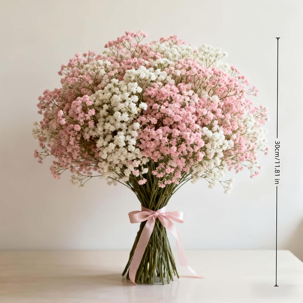20 buketter av rosa och vita blommor, Realistisk beröring, Simulerade blommor, Centerpiece för årsdagar, Bröllop, Förlovningar, Hotell, Trädgårdar