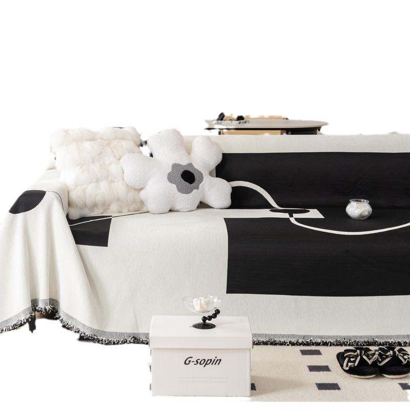 Simple Morandi Style Cover Blanket Single Three Person Thickened Sofa Cushion Sofa Towel Cover Knitted Fabric Full Cover