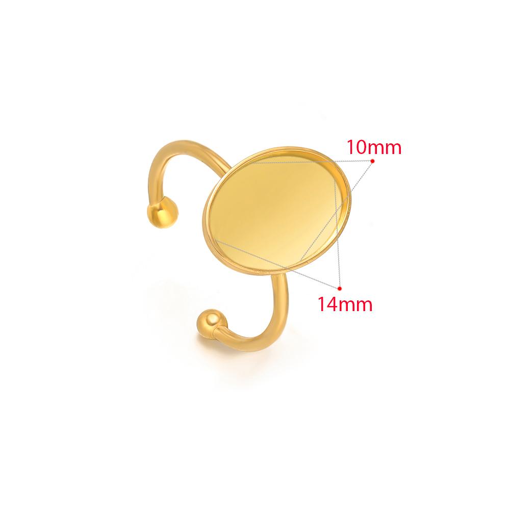 10pcs Adjustable Stainless Steel Open Ring Settings Blank Base Bezel Cabochons Rings for DIY Jewelry Making Finger Accessories