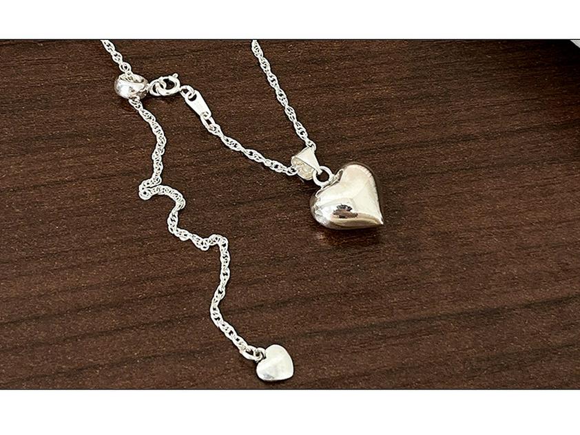 S925 Sterling Silver Harajuku Heart Chain Necklace - Chic Early Autumn Sweater Chain