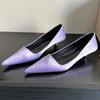 Fashion Elegant Satin Low Heel Women Pumps Sexy Pointed Toe High Heels 3cm Comfort Shallow Office Mules Shoe Dress Shoes Zapatos Mujer