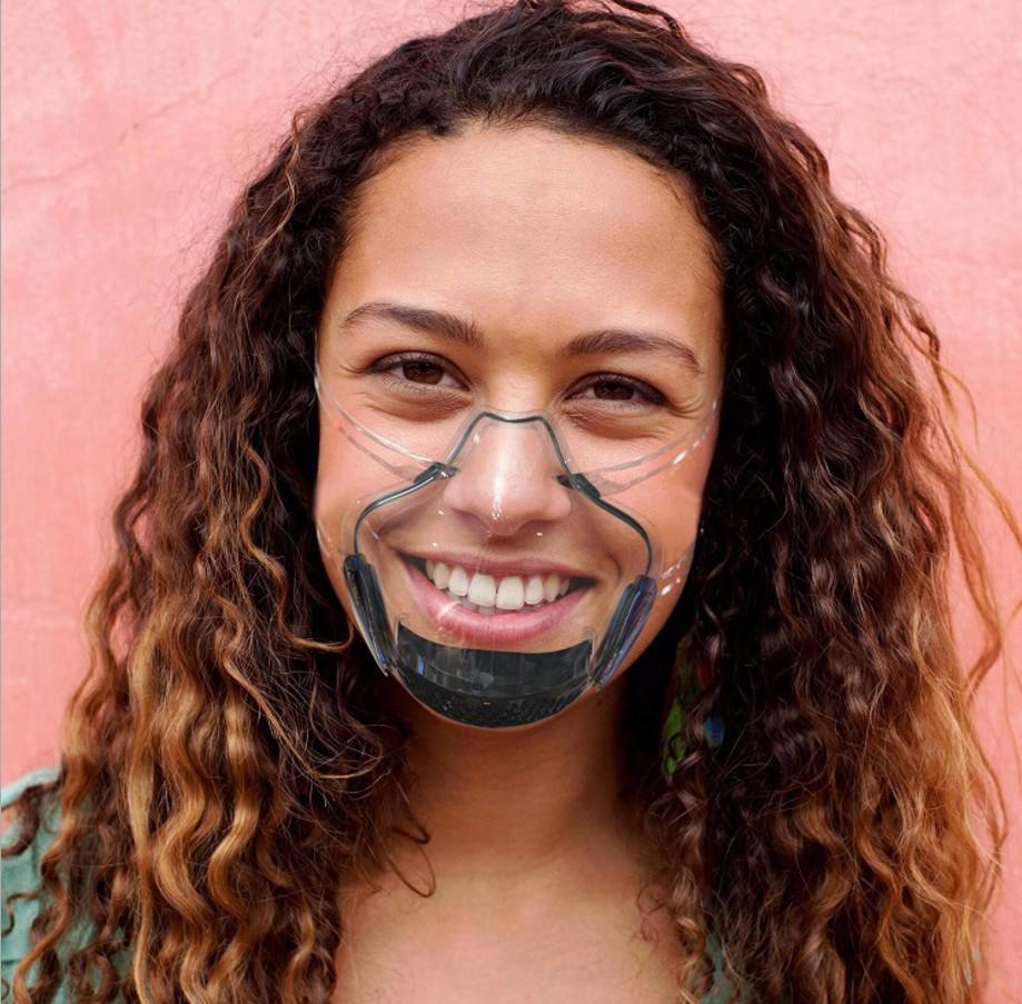 Ultra-čirá průhledná maska na rty: Třídimenzionální ochranný štít na obličej proti stříkající vodě