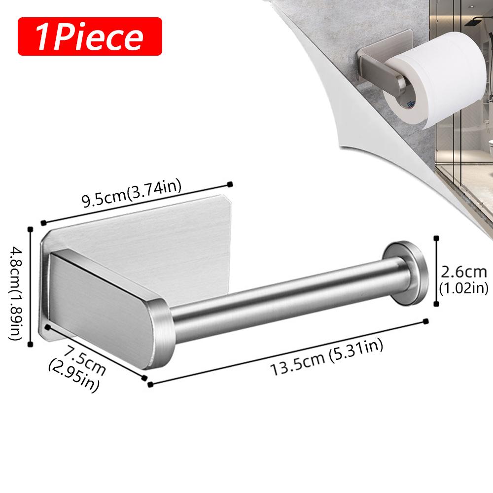 No Punching Wall Mounted Toilet Paper Holder Stainless Steel Bathroom Kitchen Roll Paper Toilet Holder Storage Stand