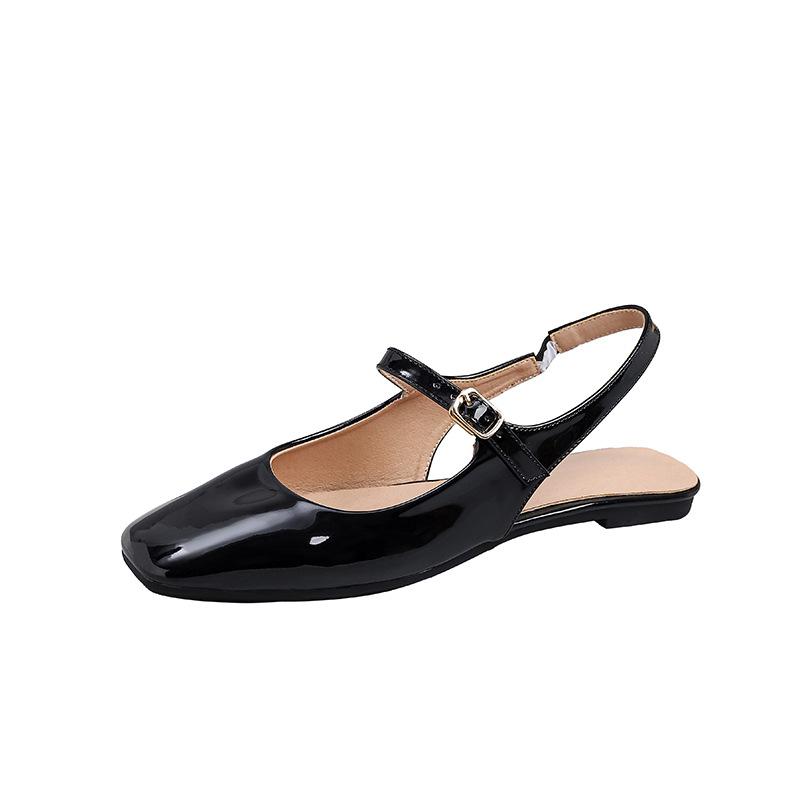 Women s Slingback Flats Square Toe Mary Jane Flats Breathable Non-Slip Ballet Dressy Shoes Casual Work Office Sandals for Women Summer Mary Jane Shoes 35