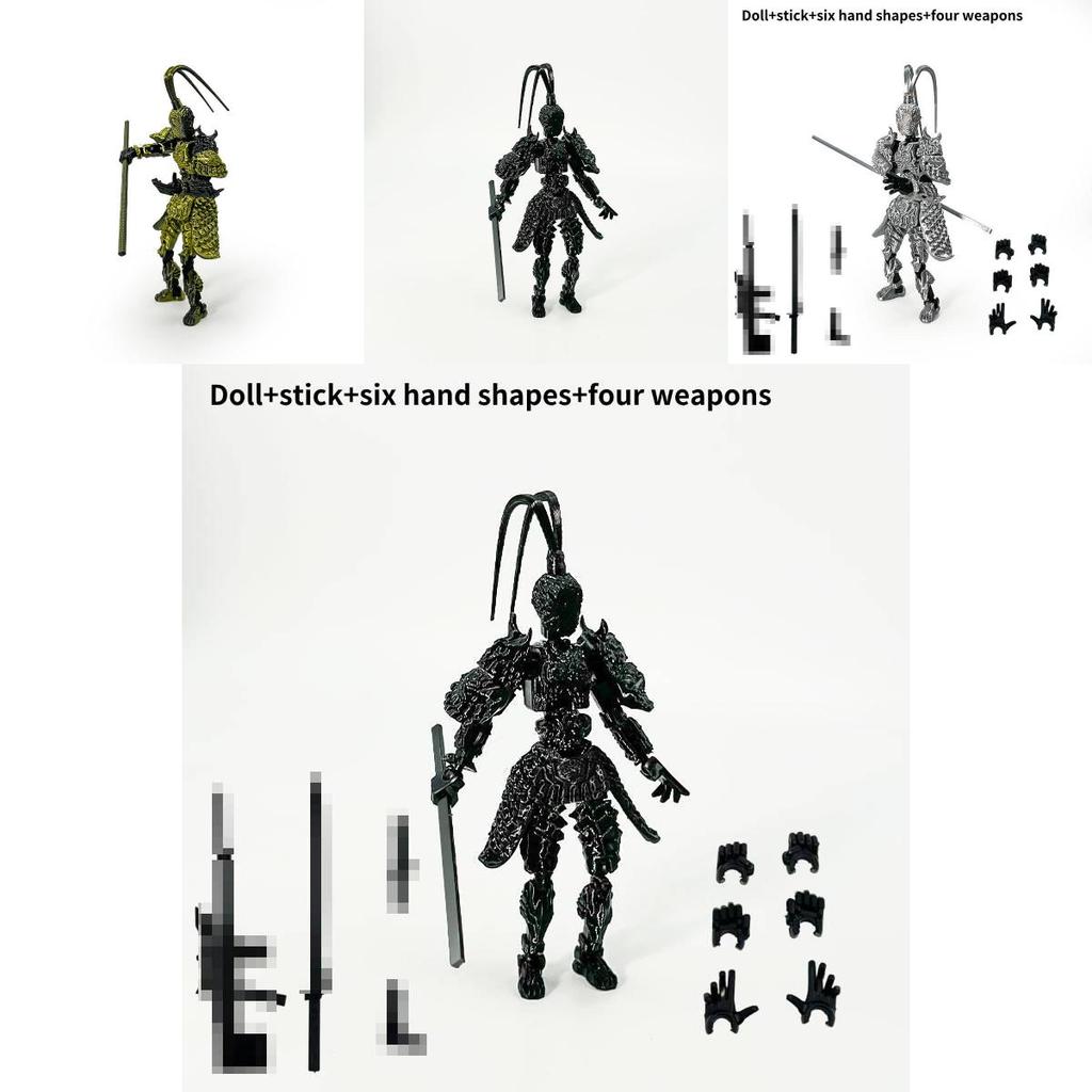 Hochwertige Schwarze Mythologie Wukong Gelenkige Actionfigur Sammlerspielzeug Set