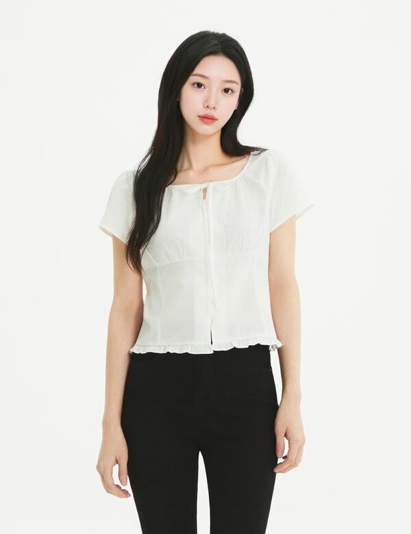 ROEM Frill Hem Blouse Rmblg37R13
