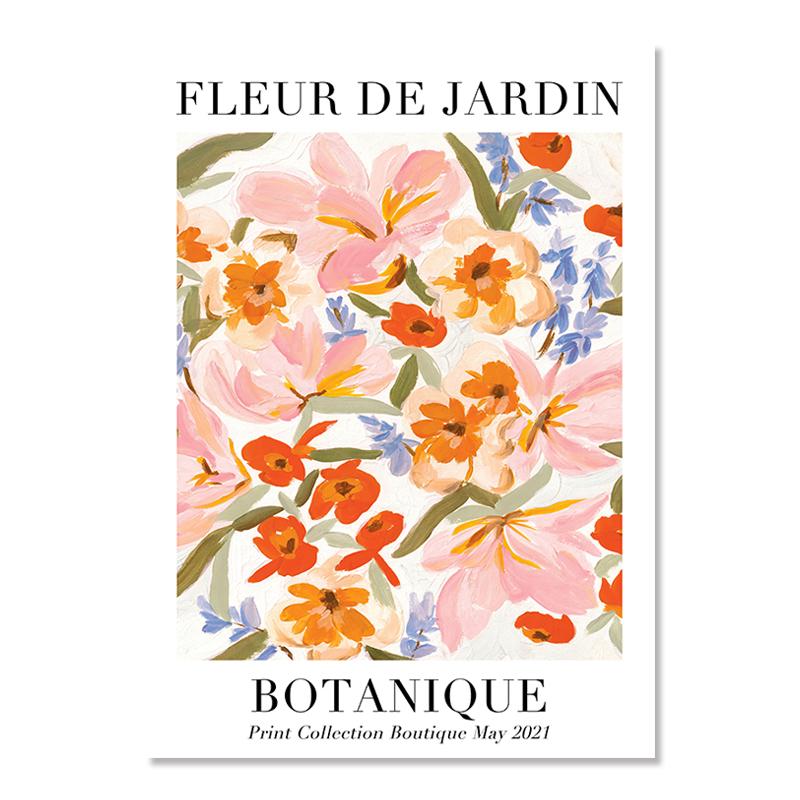 Abstrakte Zitronen-Blumen-Auge-Orange-Poster und Drucke, Vintage-Pflanzen-Wandkunst, Wandbilder für Wohnzimmer-Dekoration, Leinwandgemälde