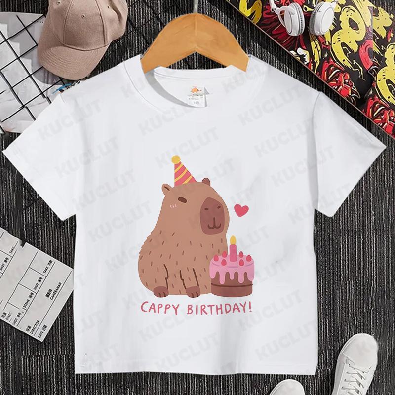 

Детская одежда Kawaii Cartoon Anime Capybara футболка с коротким рукавом Cute Capybara Lover Animal Capybaras Harajuku футболка подарок M