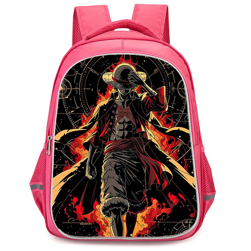 One Piece Mochila 16-Inch Cartoon Pink Lightweight Durable Children's School Backpack Ideal Gifts For Boys And Girls Ages 6-10