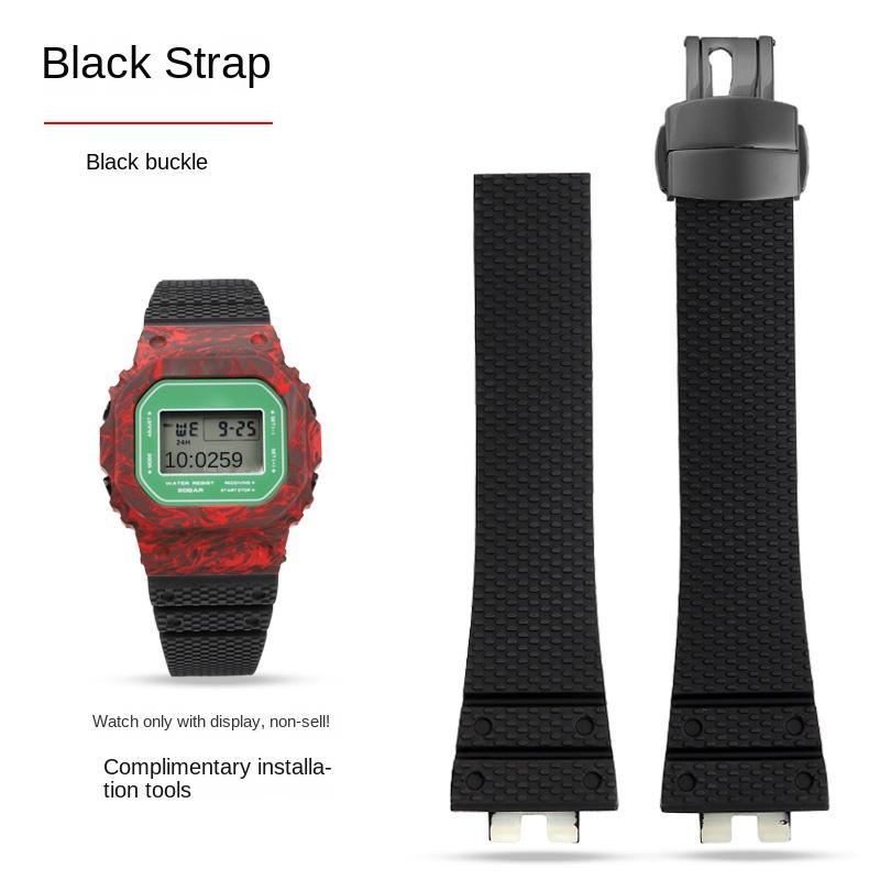 

GMW-B5000 Fluororubber wristband for Casio modified small square GM-B2100 fluororubber watch strap wristband men s bracelet GM-B2100
