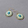 New Product Personality Trend Light Blue Drip Glaze Texture Natural Turquoise Niche Retro Trend Unique Earrings Women