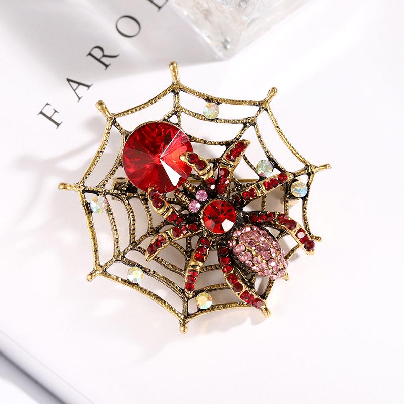 Elegant Rhinestone Spider Brooch - High-end Fashion Insect Corsage Pin for Ladies' Suits