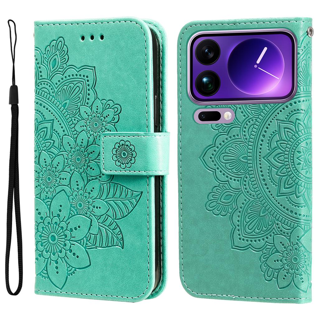 For Xiaomi 17 Pro Max Case Floral Pattern PU Leather Wallet Stand Phone Cover