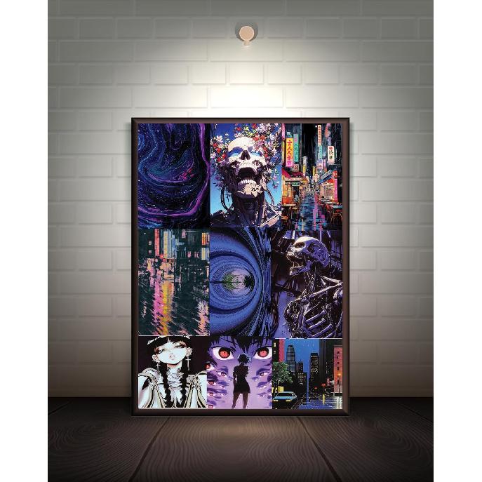Cyberpunk Retro Futuristic 90s Anime Aesthetic Art Wall Collage Kit for Bedroom - Small 50 PCS Manga Wall Prints Decor Posters - Trippy Unique Grunge