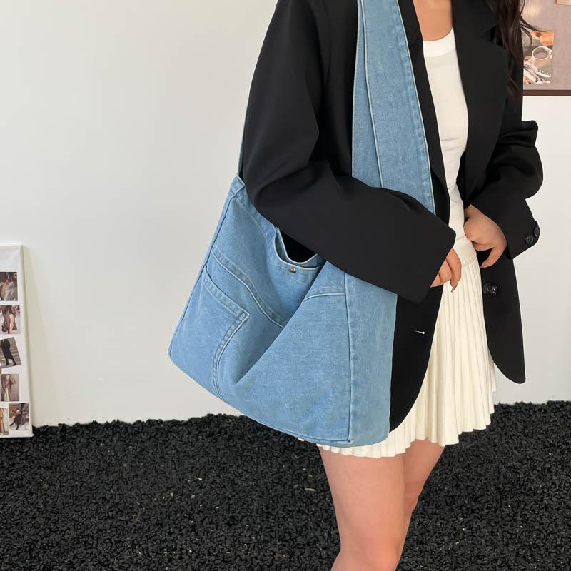 Denim Bag Large Capacity Crossbody Bag Student Class Shoulder Bag
