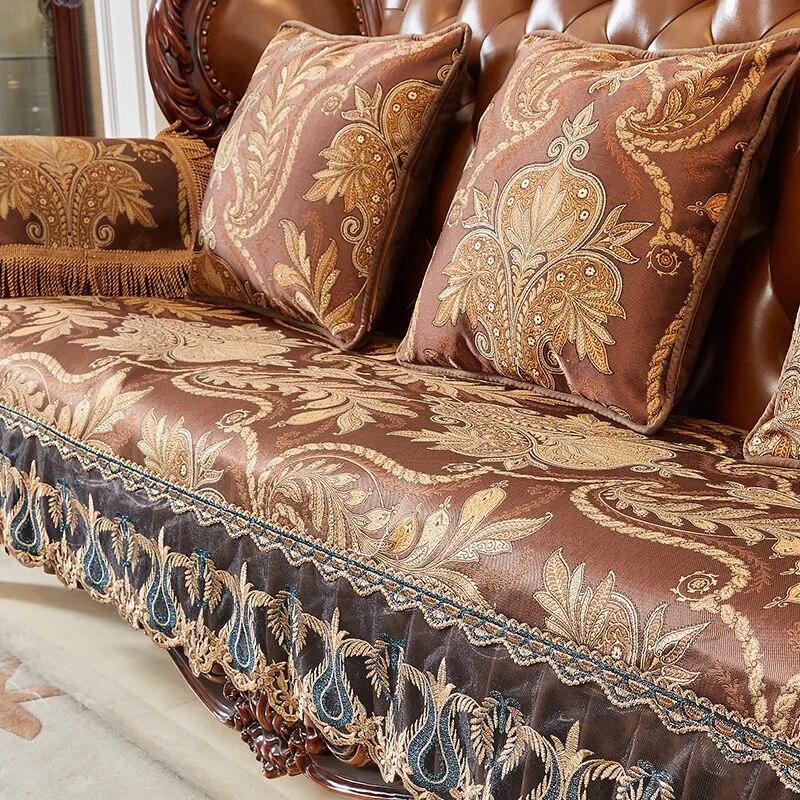 Jacquard Sofa Cover Armrest Towel Nonslip Couch Cushion Slipcover Home Decor Vintage Embroidery Sofa Protector Cover Living Room
