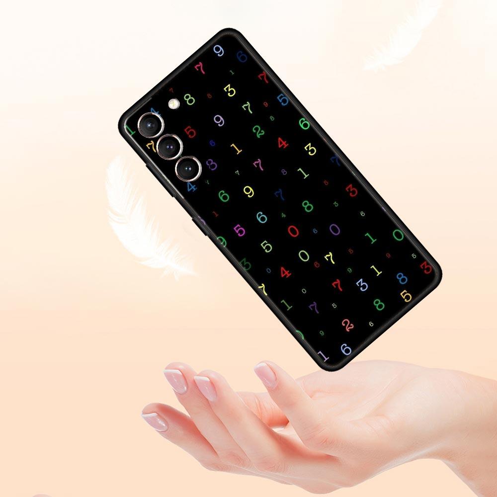 Number Pattern Phone Case for Samsung Galaxy S26 S25 S24 S23 S22 S20 S21 FE Ultra S25 Edge Plus 5G Soft TPU Cover Fundas Capas