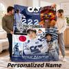 Custom Name Yuki Tsunoda Flannel Throw Blanket Personalized Text Soft Blanket Bed Sofa Gift