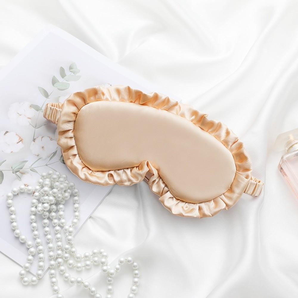 Breathable Silk Ruffle Sleep Eye Mask Soft Texture Blackout Eye Patches For Woman