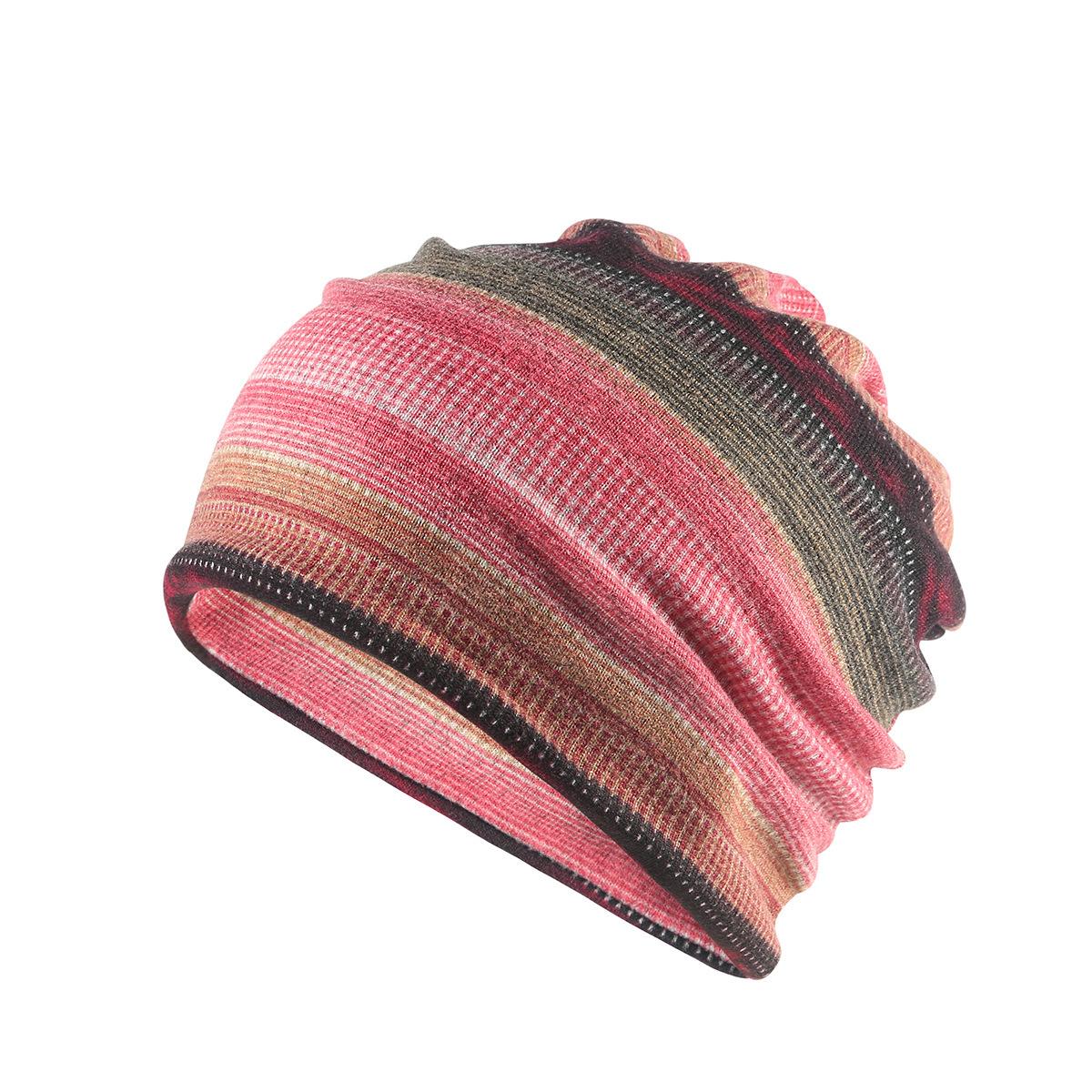 

Graffiti scarf dual purpose hoodHigh quality of feUnisex and Unisexs cap Baotou Hat breathable sleeping hatStriped Bohemian hat