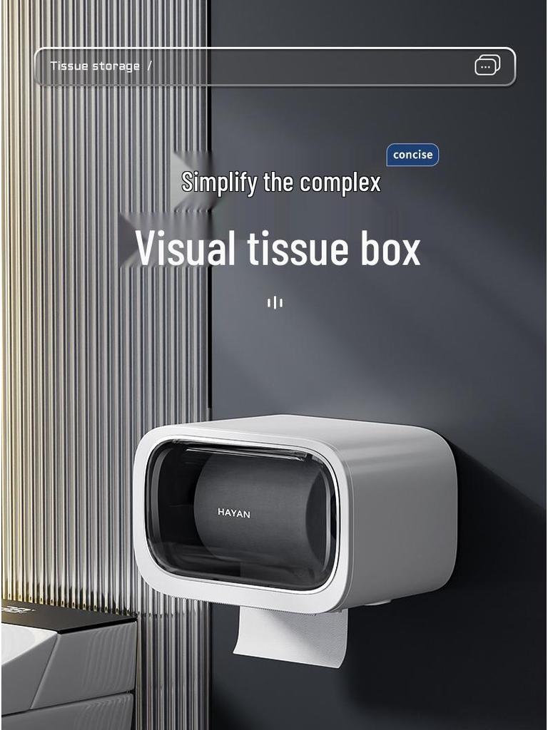 Nástěnný vodotěsný dávkovač toaletního papíru a úložný regál