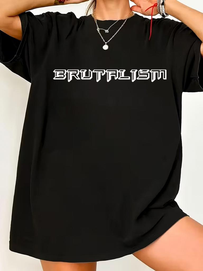 Streetwear Brutalism Style Letter T Shirt Tee Women Unisex Cotton Oversized Summer Loose Casual Harajuku ONeck Short Sleeve Tops