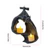 Bat Wall Sconce Candle Holder Wear Resist Resin Wall Hanging Sculpture Halloween Bat Candle Rack for Office Garden Yard Patio