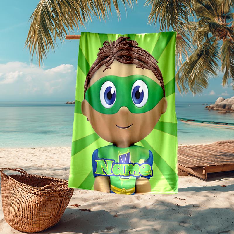 Custom Name Ultra-Soft Beach Towel with Super Why Theme,Ideal for Pool - Camping, Diving - Perfect Travel Essential, Vibrant Beach Towel.