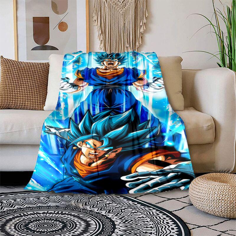 Super Saiyan Blue Goku Blanket Home Decor Soft And Comfortable Gift Machine Washable Sheet