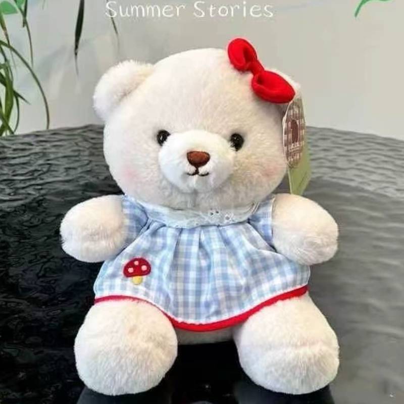 Plush Bear Doll With Short Pile Fabric For Kids And Teens Gift