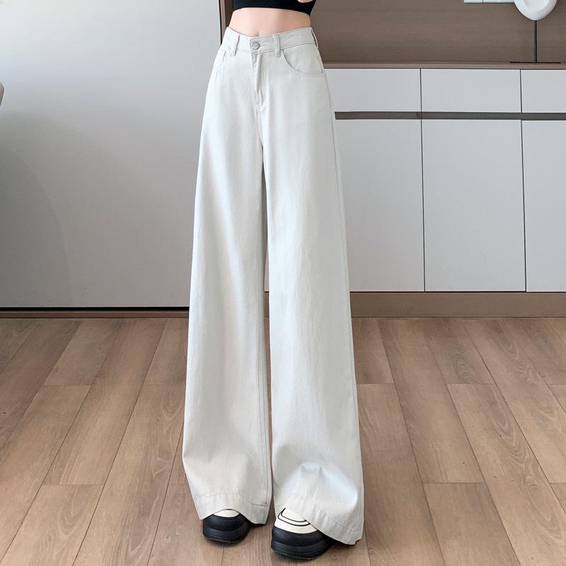 

Women s New Design High-Waisted Tencel Wide-Leg Jeans - Ice-Cool, Slimming, Floor-Length, Good Drape (Style 8266) Medium