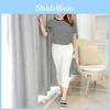 Summer Women Cropped Trousers Thin Seven Points Length Ladies Leggings Elastic Pants