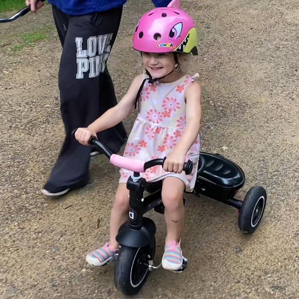 Duomspiace Push Riding pro miminka, dětská tříkolka, kočárek, tyč, hračka, vozidlo, dárek, 1-6 let (Růžový)