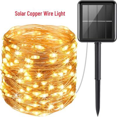 Solar Kupferdraht Lichterkette für Terrasse und Feiertagsdekoration