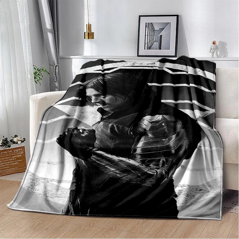 3D Sebastian Stan Handsome Actro Soft Flannel Blanket for Bed Bedroom Sofa Picnic,Throw Blanket for Cover Office Gift Kids