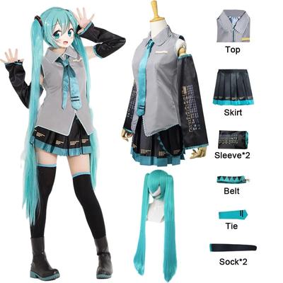 Anime Vocaloid Miku Cosplay Kostüm Perücke Kleid Kawaii Cosplay Outfits Halloween Karneval Party Kostüme