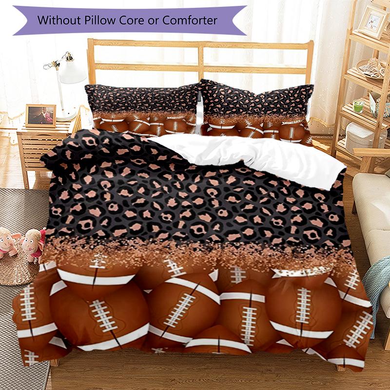 3pcs American Football Bedding Set Duvet Cover Closure Includes 1 Duvet Cover & 2 Pillowcases, Soft and Comfortable for All Seasons.