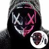 Halloween Party LED Illuminated Black V Shape Mask Haunted House Bar Party Cos Light Up Mask Halloween Party Scary Mask Decor